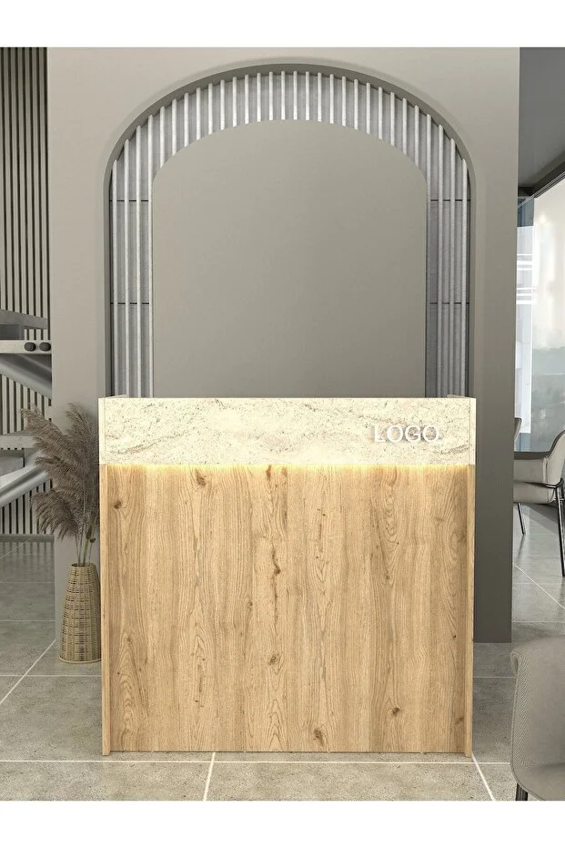 Wilko Çekmeceli Led Işıklı Karşılama Bankosu 110cm Sepet Traverten